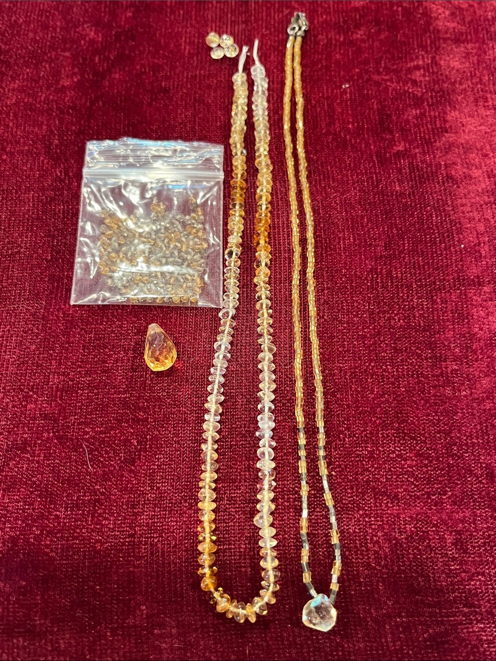 Citrine Bead Necklace/bead lot - Women Jewelry